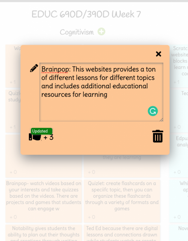 Screenshot of an IdeaBoardz sticky note.