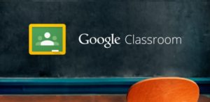 Front page of Google classroom 