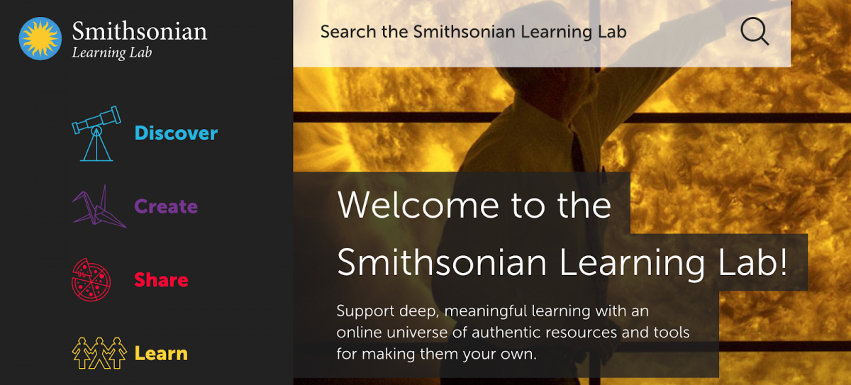 Image of Smithsonian Learning Labs welcome screen.