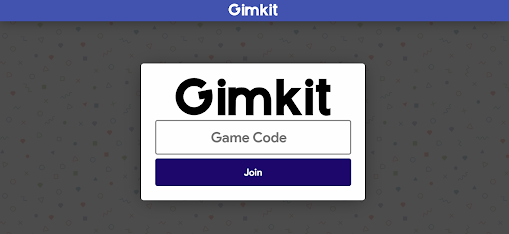 Gimkit.com/play opening screen asking for the game code.