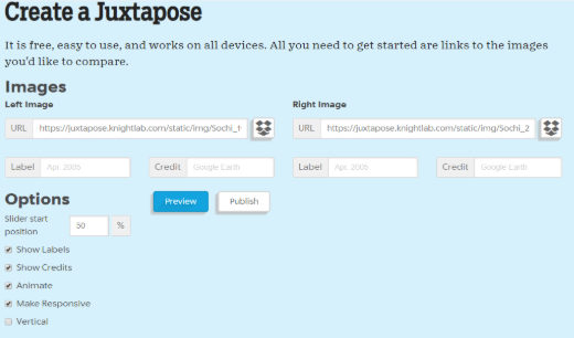 The "how to" for the Juxtapose tool.