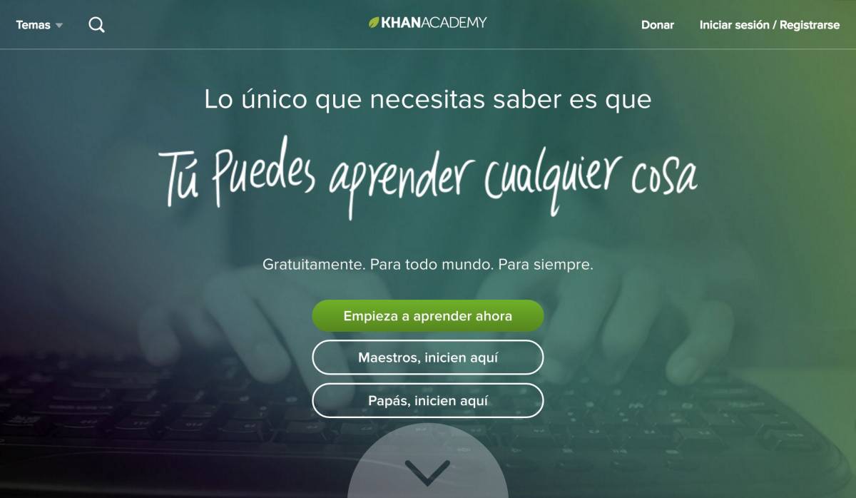 Khan Academy Spanish Homepage