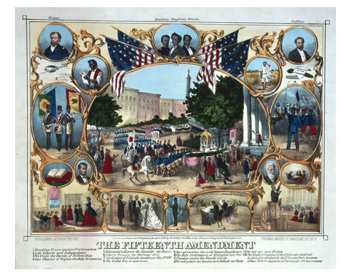 1870 Print Celebrating 15th Amendment