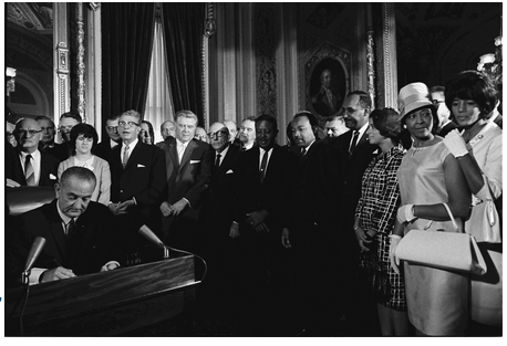 President Lyndon Signs Voting Rights Act