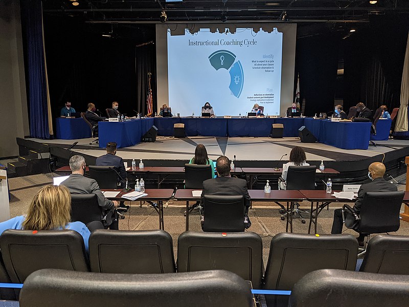 The Township High School District 211 Board of Education receives a presentation on Curriculum Development and Professional Learning during its May 13, 2021 meeting at Hoffman Estates High School.