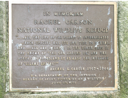 Plaque at the Rachel Carson National Wildlife Refuge