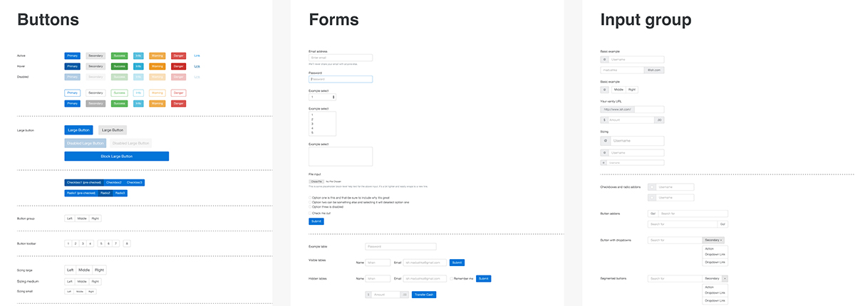 preview of the bootstrap ui kit