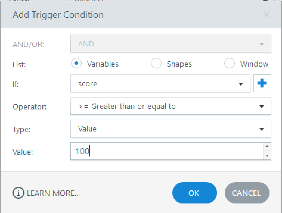 Image of a trigger condition screen.