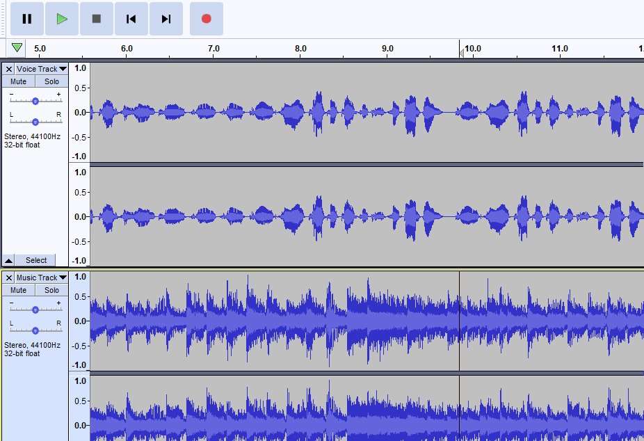 Screenshot of audio tracks on a computer.