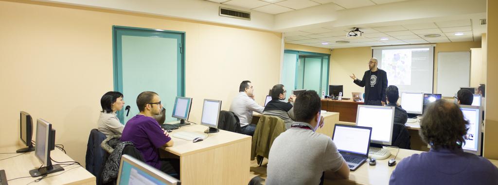 Students in a computer lab orientation