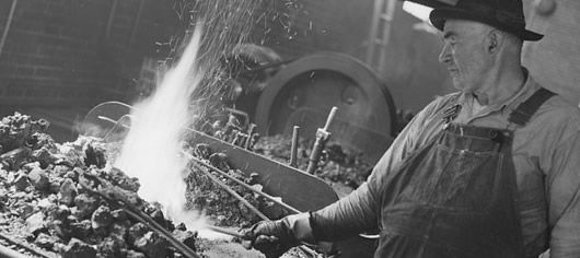 Blacksmith at his forge