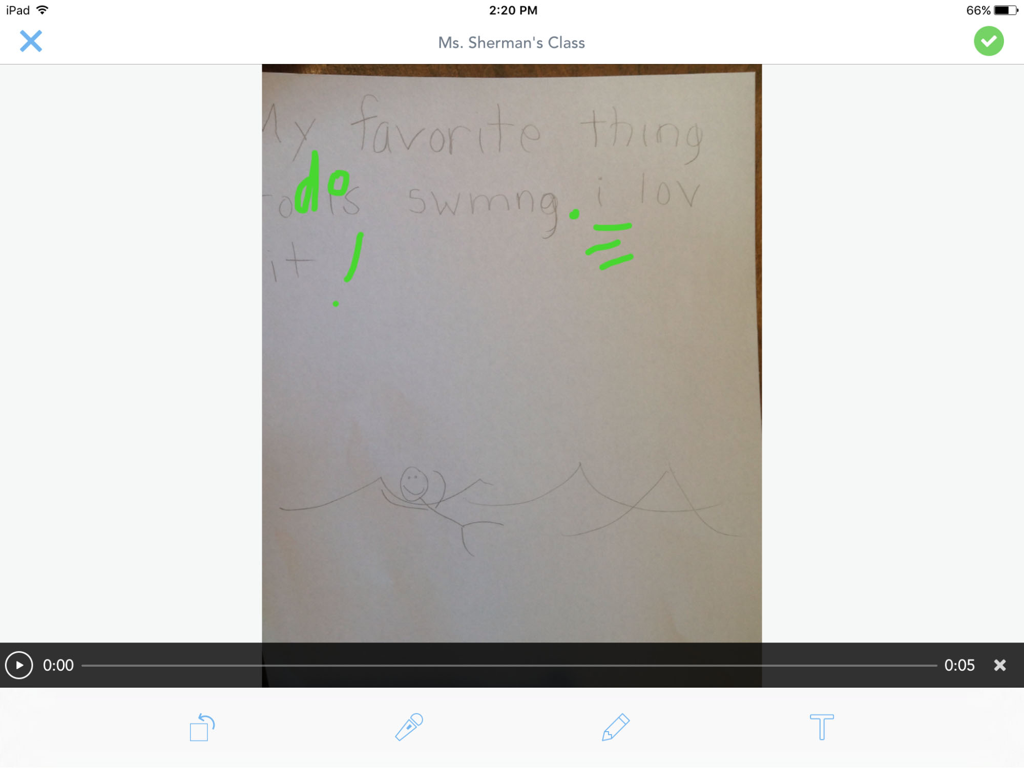 a story written on paper with ipad annotations on it