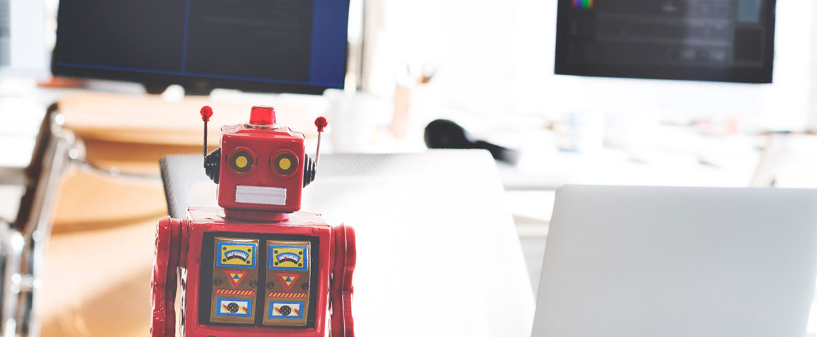 A robot in a classroom A robot in a classroom