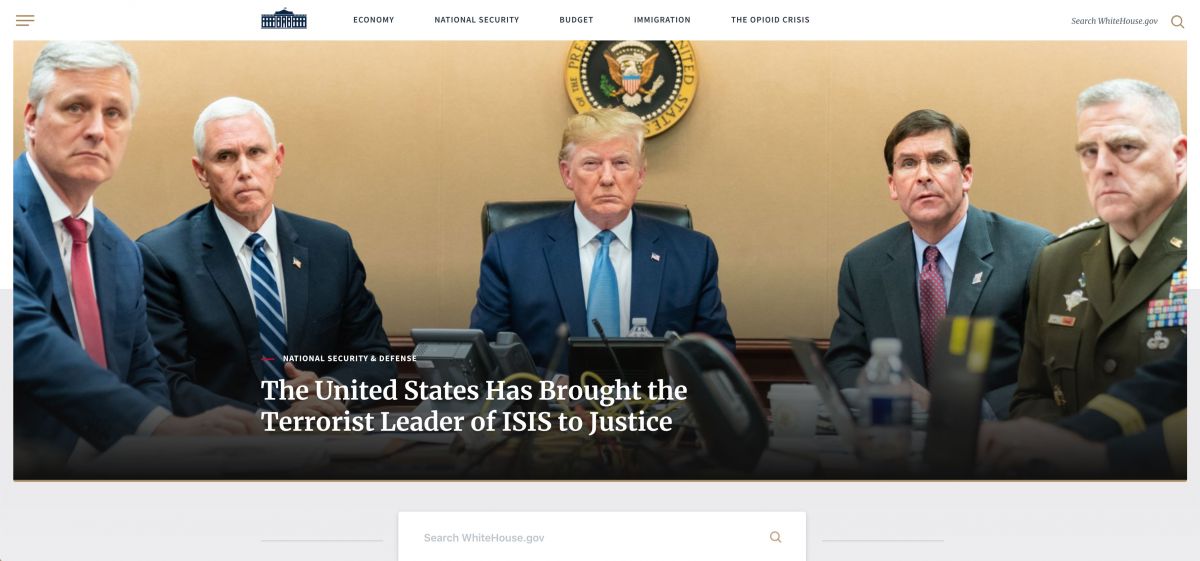 Screenshot of whitehouse.gov
