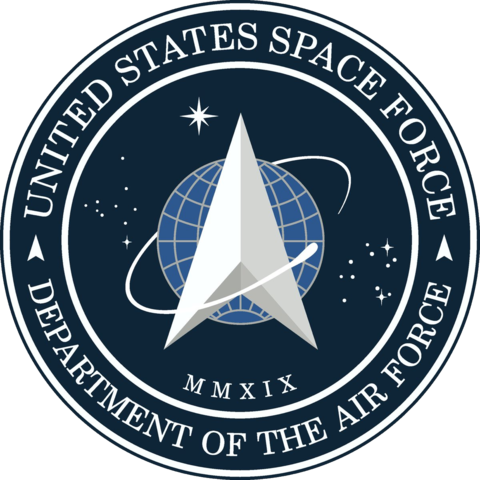 The official seal of the United States Space Force, approved by the President of the United States on 15 January 2020. White background is transparent. Date 24 January 2020