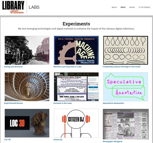 The Library of Congress Labs screenshot