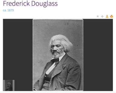 Screenshot of the DocsTeach showing Frederick Douglass's photography.