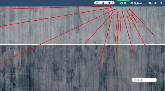 An image of the edit button on the top right of an empty unchanged netboard. 