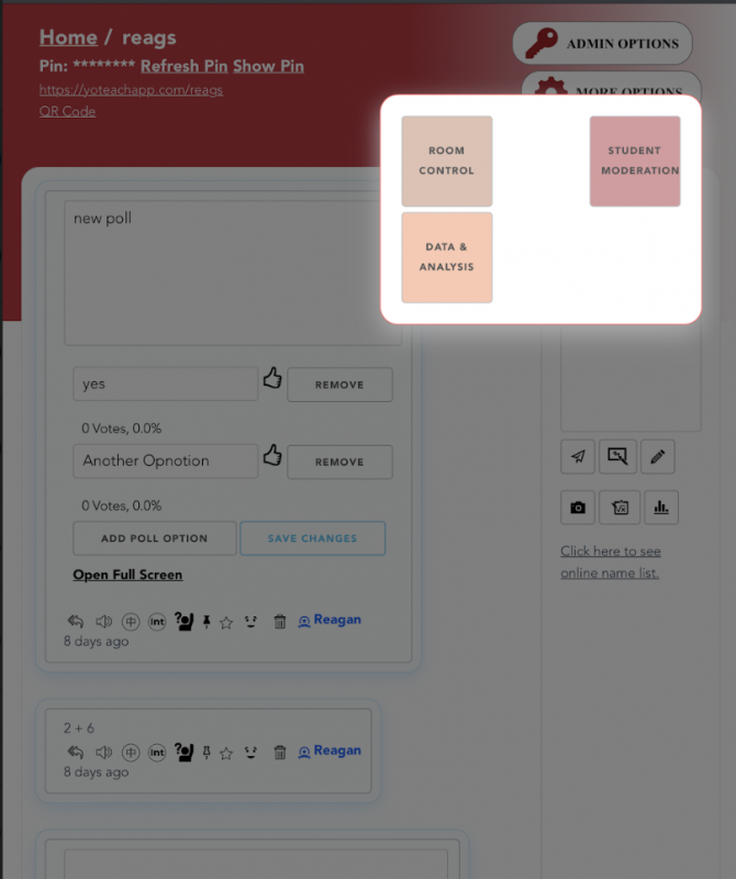 Administrator controls in YoTeach