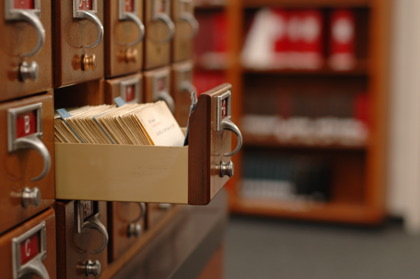 a library card catalog