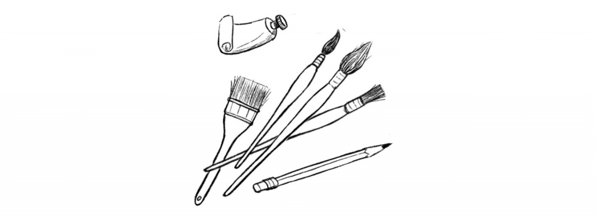Pencils and art supplies