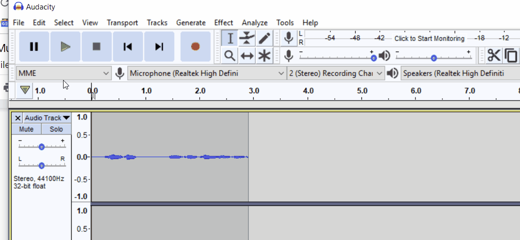 Screenrecording of how to export an Audacity file