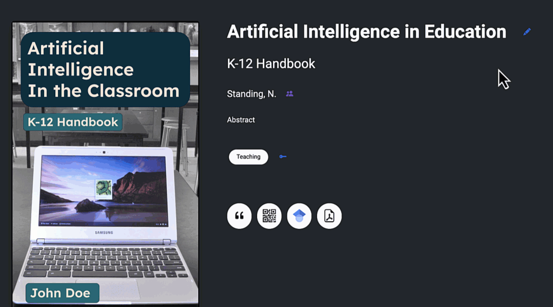 A gif of how to edit the abstract in EdTech Books